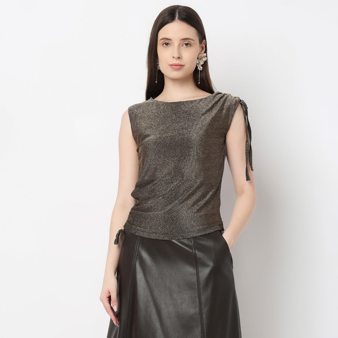 Embellished Boat Neck Top