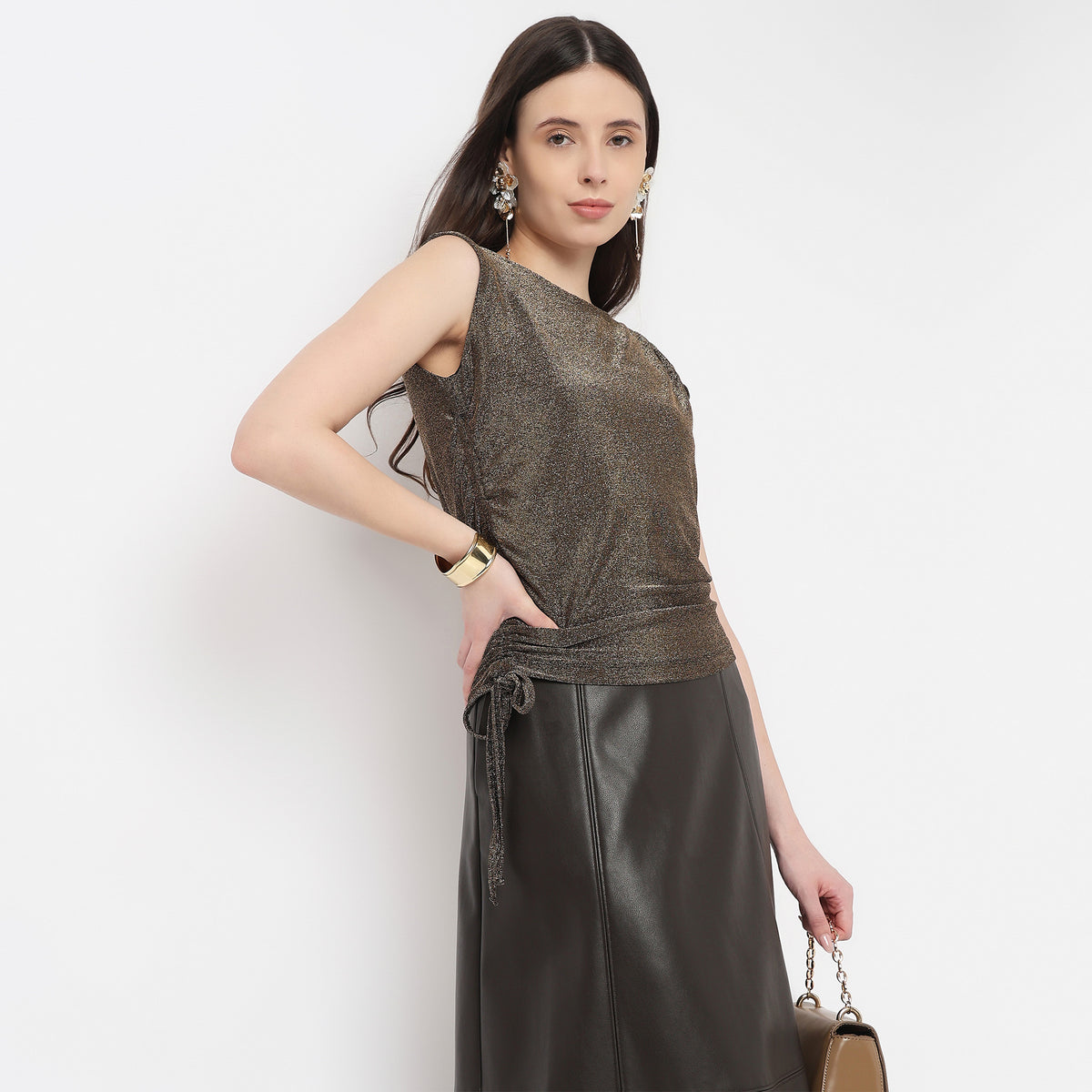 Embellished Boat Neck Top