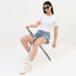 Knitted Bow Print Slim Fit T-Shirt