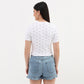 Knitted Bow Print Slim Fit T-Shirt
