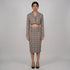 Checkered Lapel Collar Jacket