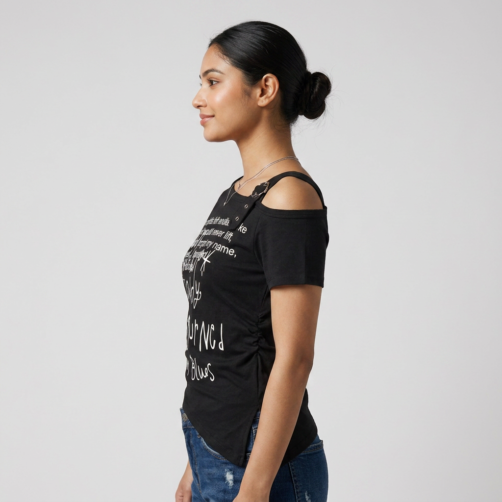 Printed One Shoulder Slim Top