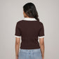 Knitted Solid Crop T-Shirt