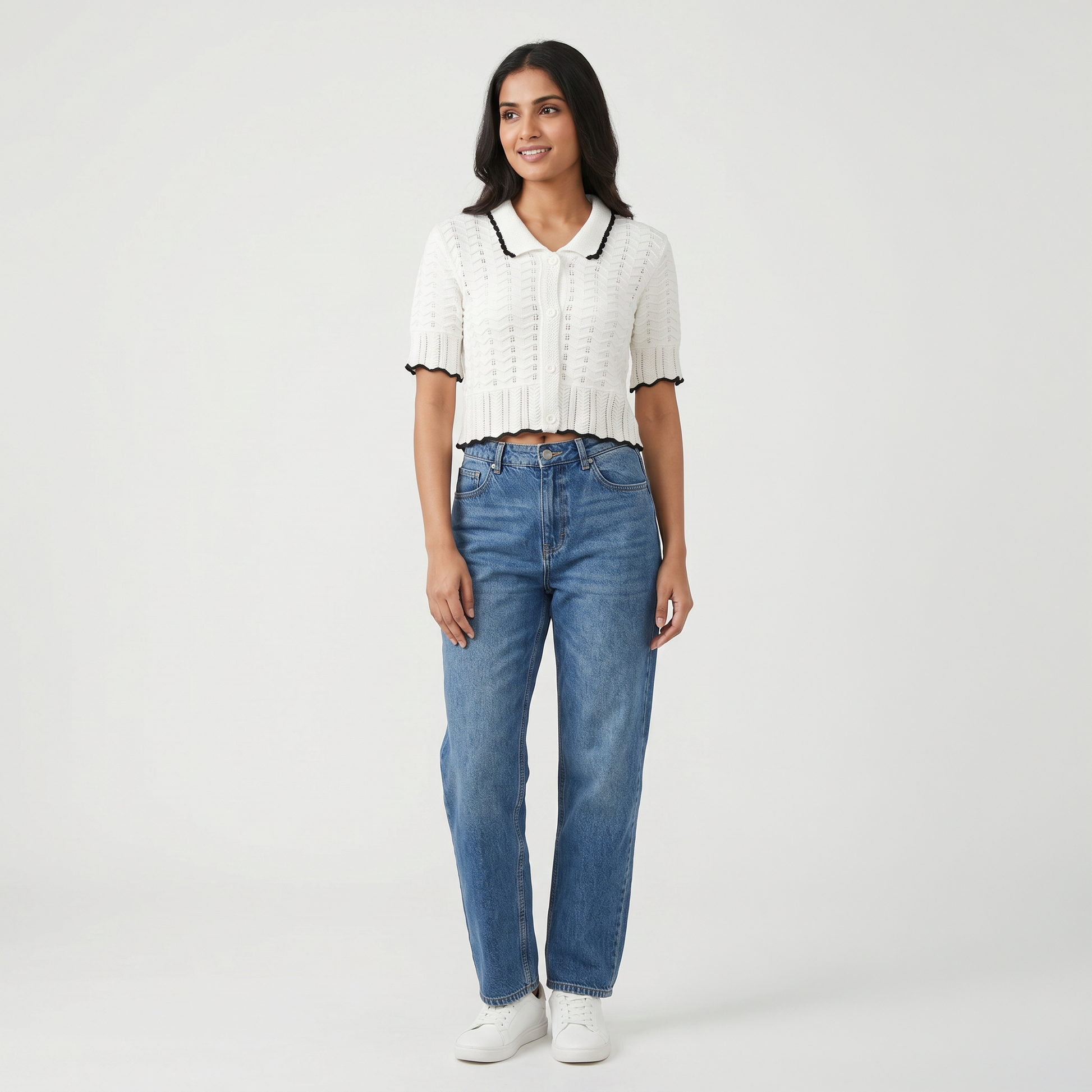 Chevron Cropped T-Shirt