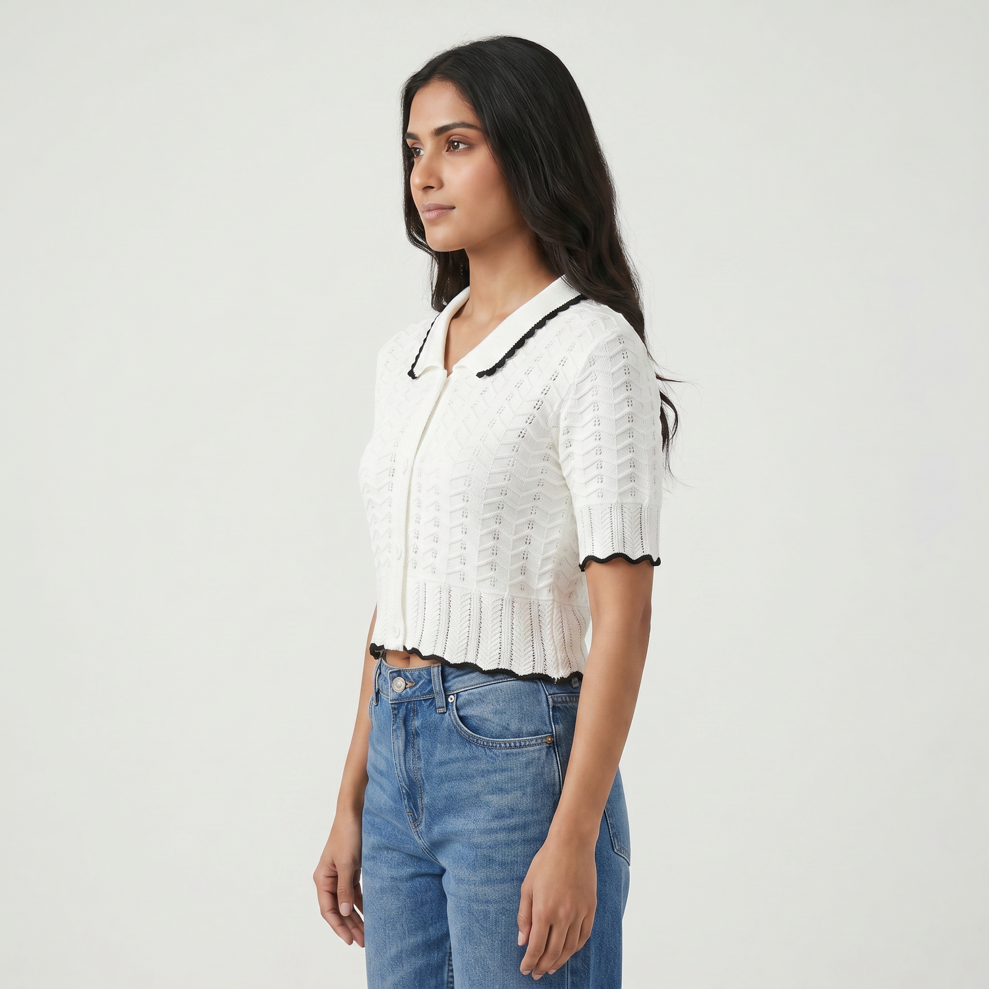 Chevron Cropped T-Shirt