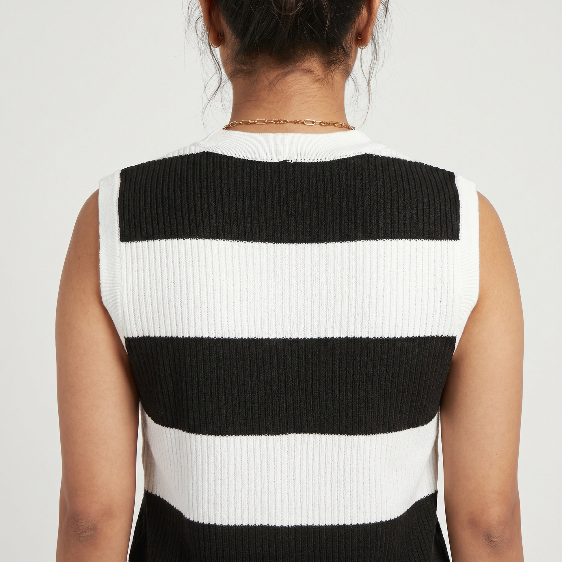 Striped V-Neck Cropped T-Shirt
