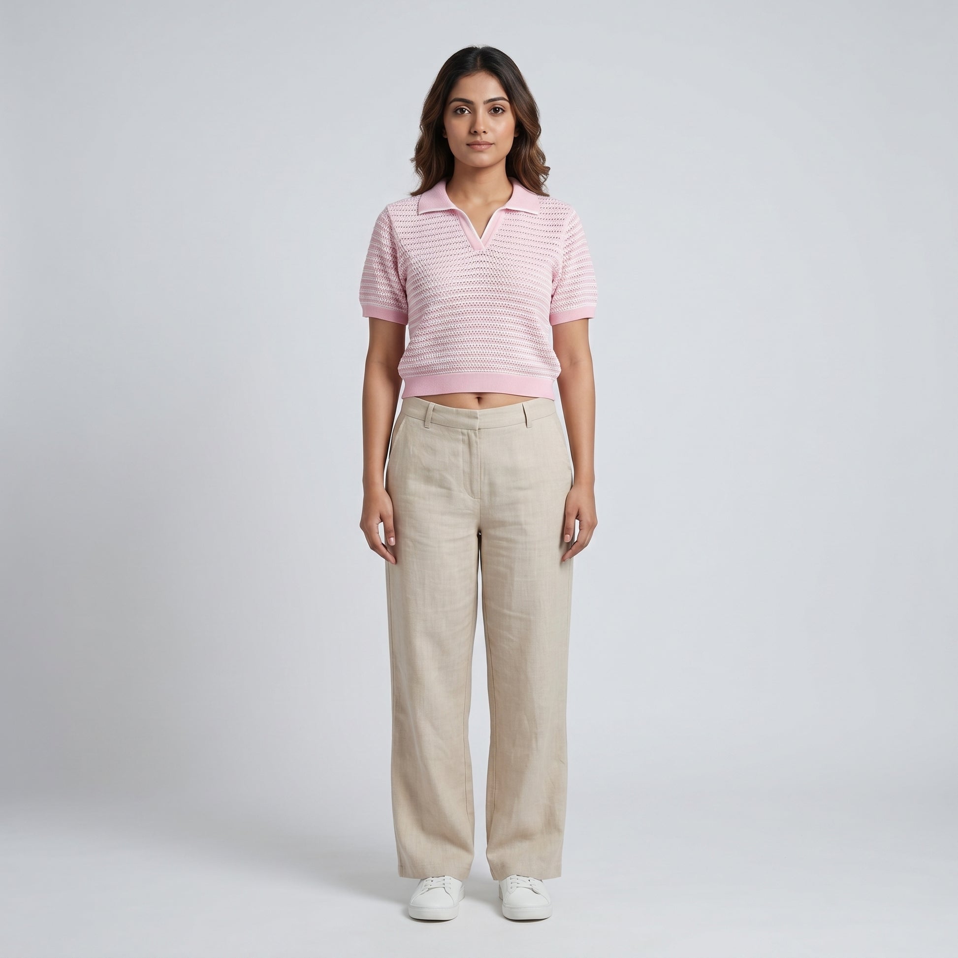 Cotton Striped Cropped T-Shirt