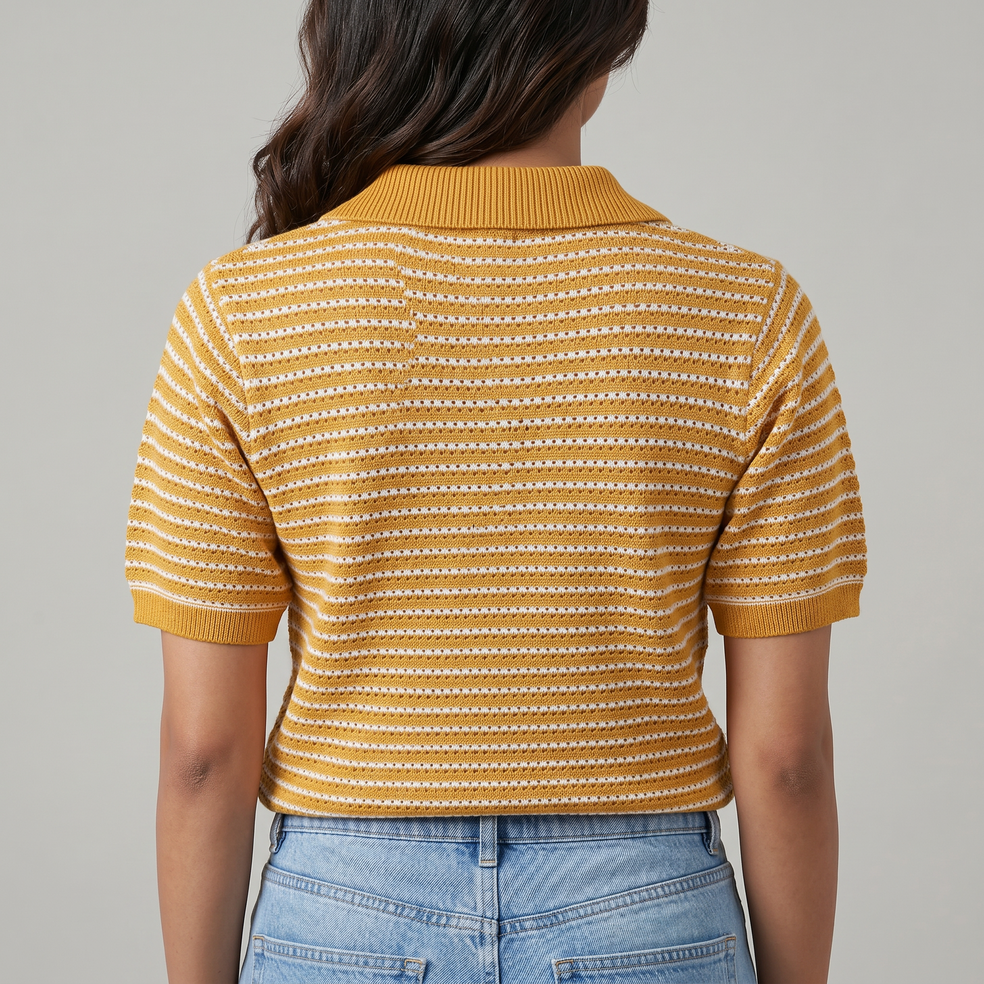 Cotton Striped Cropped T-Shirt
