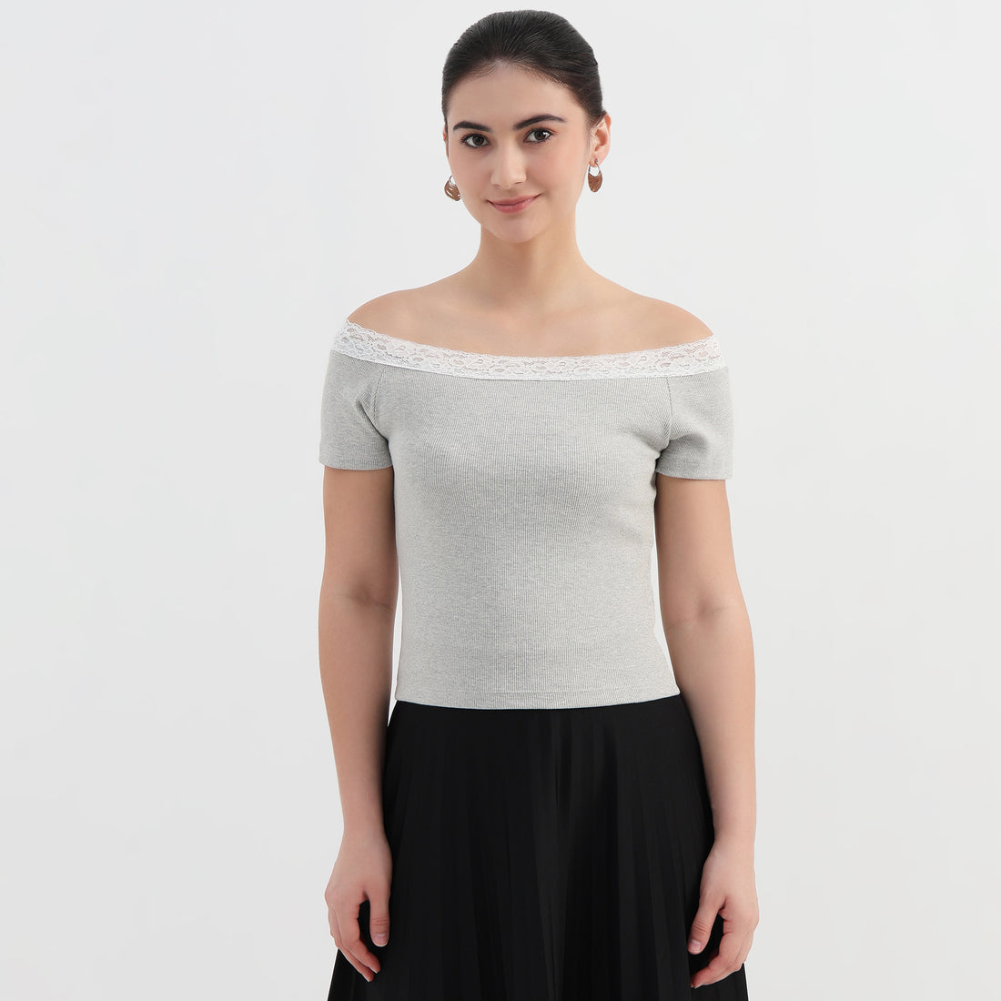 Off-Shoulder Solid Top