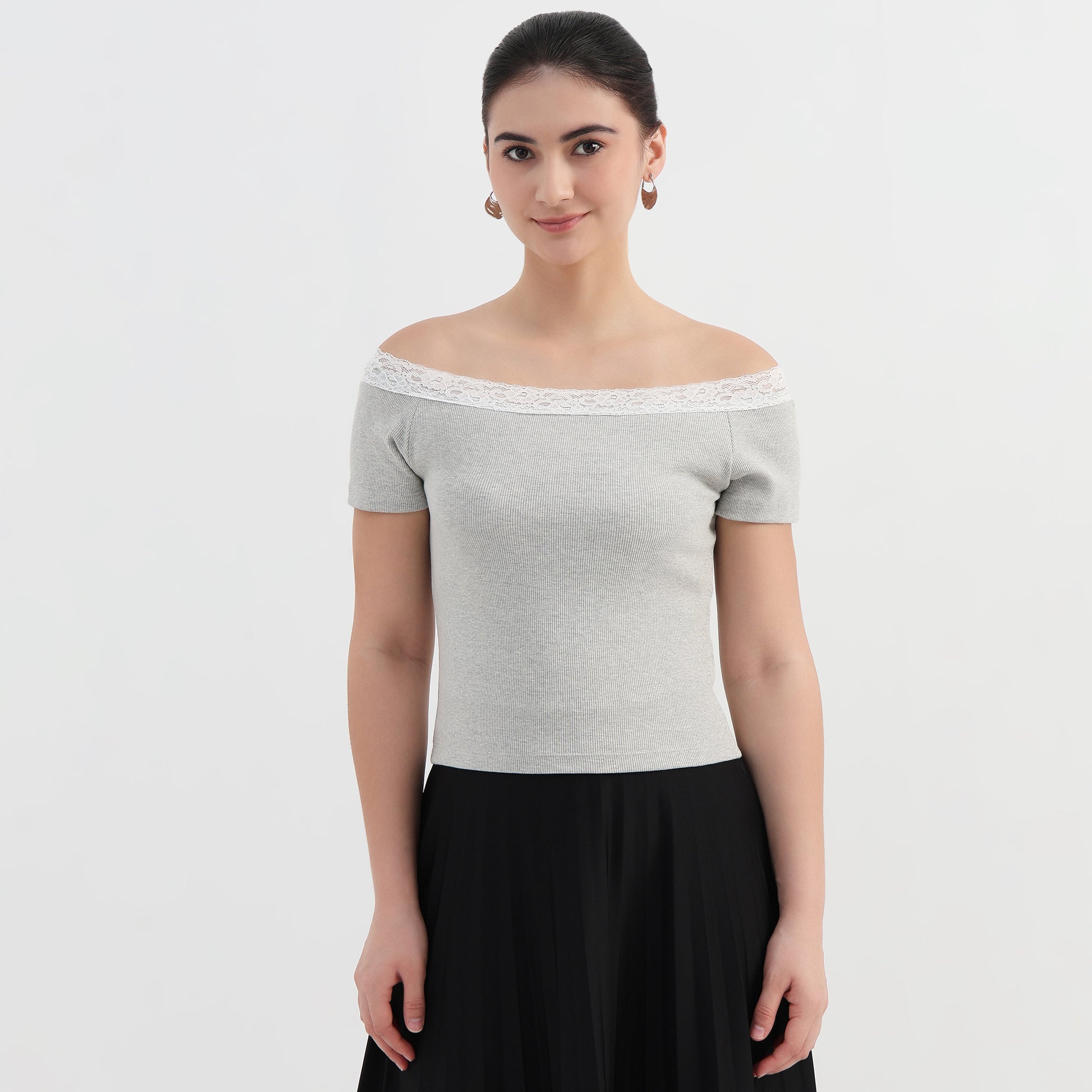 Off-Shoulder Solid Top