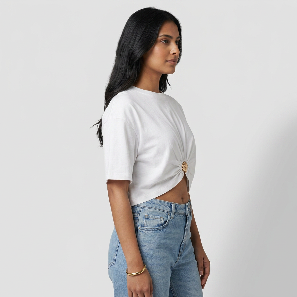 Cotton Solid Boxy T-Shirt