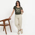Printed Slim Fit Cropped T-Shirt