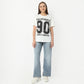 Oversize Printed Round Neck Regular Length T-Shirt