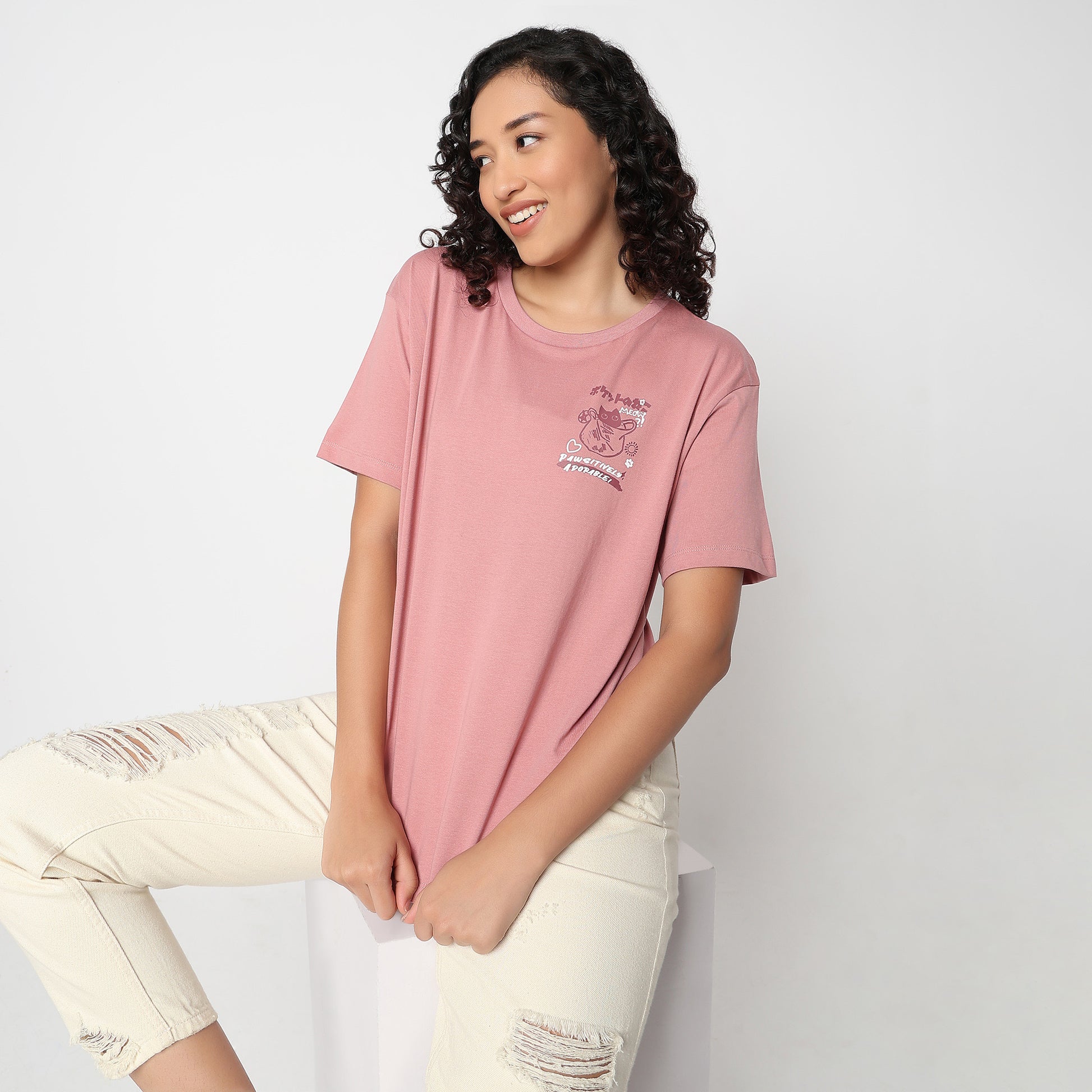 Betty Oversized Front Graphic T-Shirt