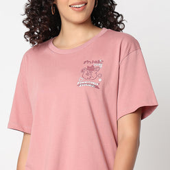 Betty Oversized Front Graphic T-Shirt