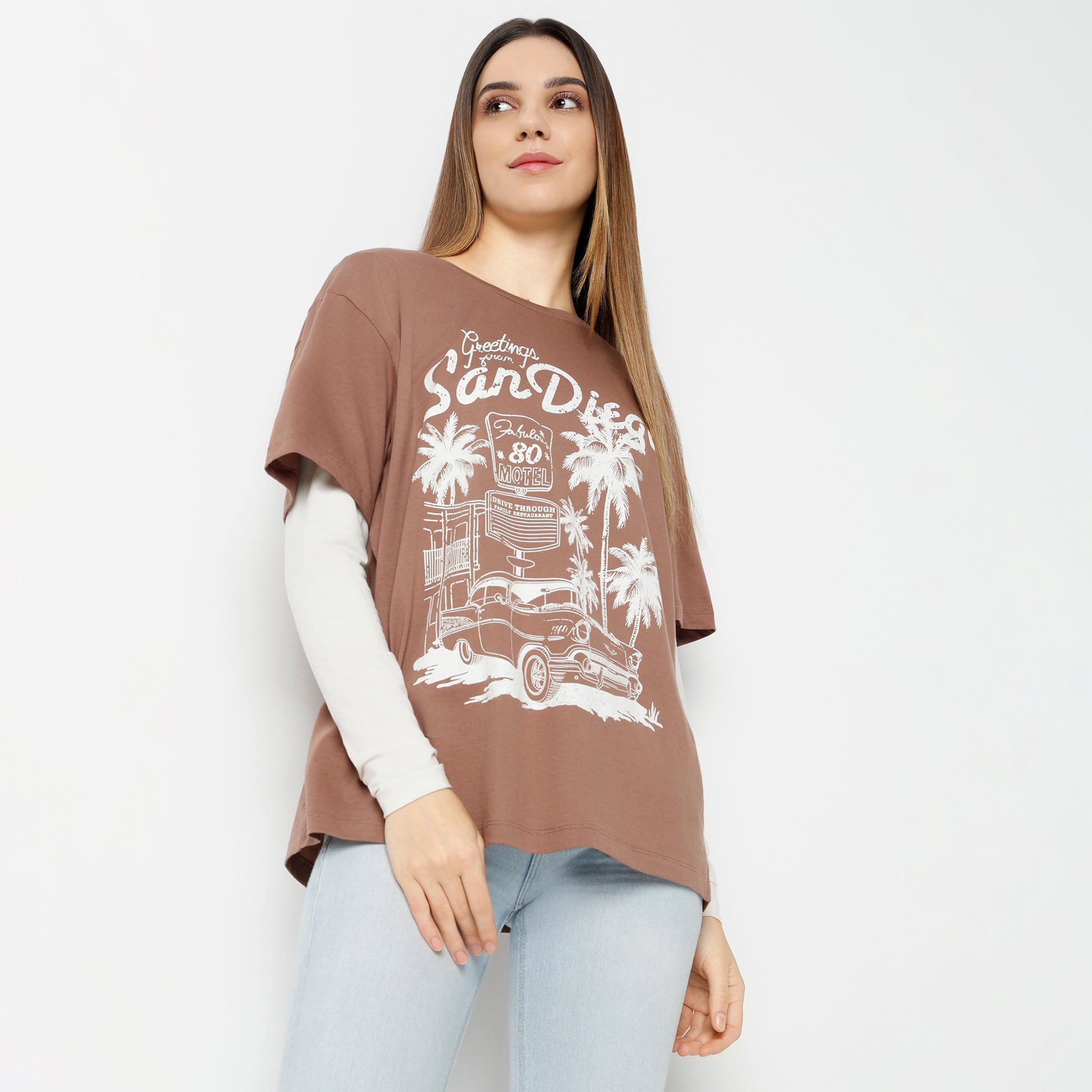 Oversize Graphic Regular Length T-Shirt
