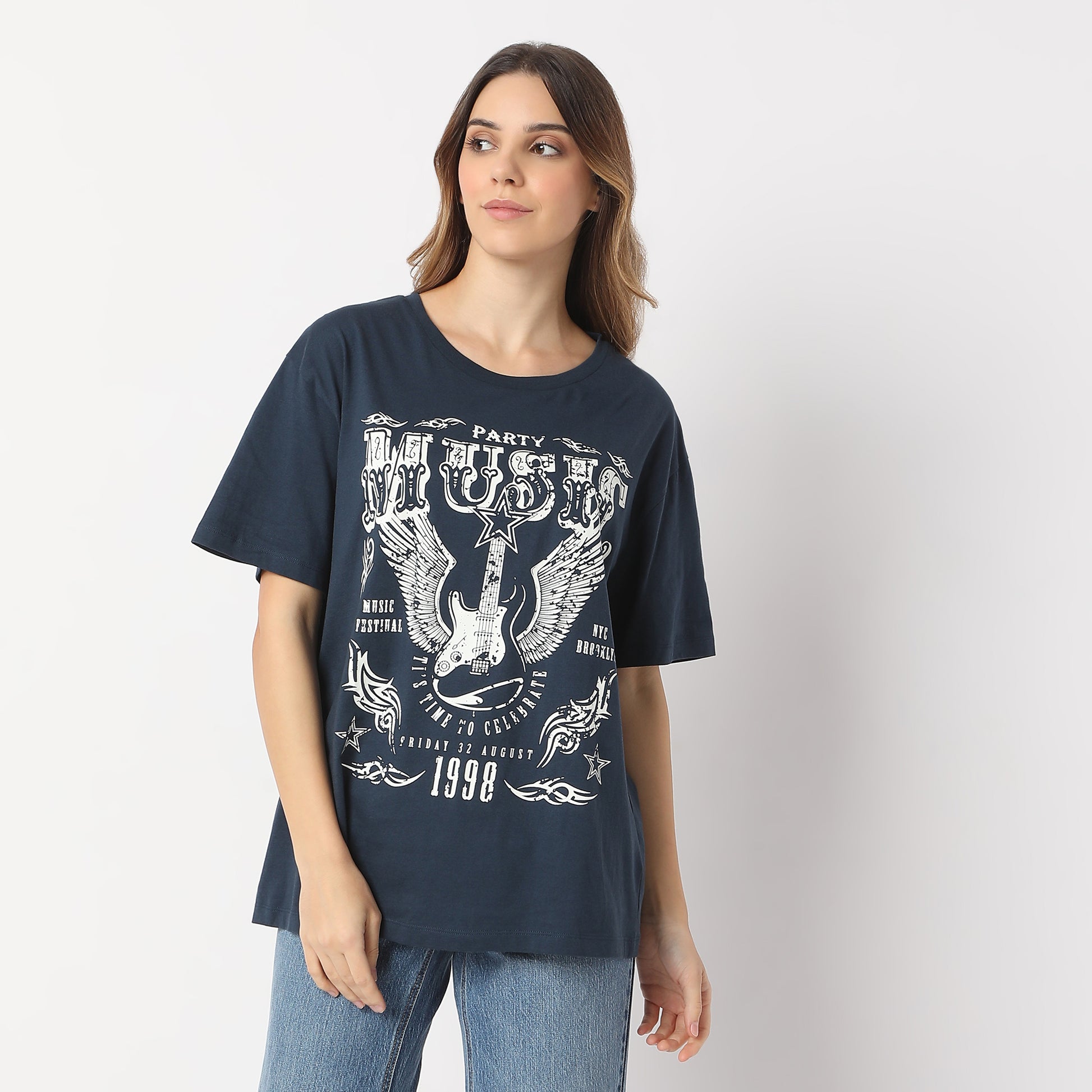 Oversize Printed Short Sleeve T-Shirt