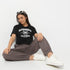Women Graphic Round Neck Cropped Boxy Fit Young Graphc T-Shirt
