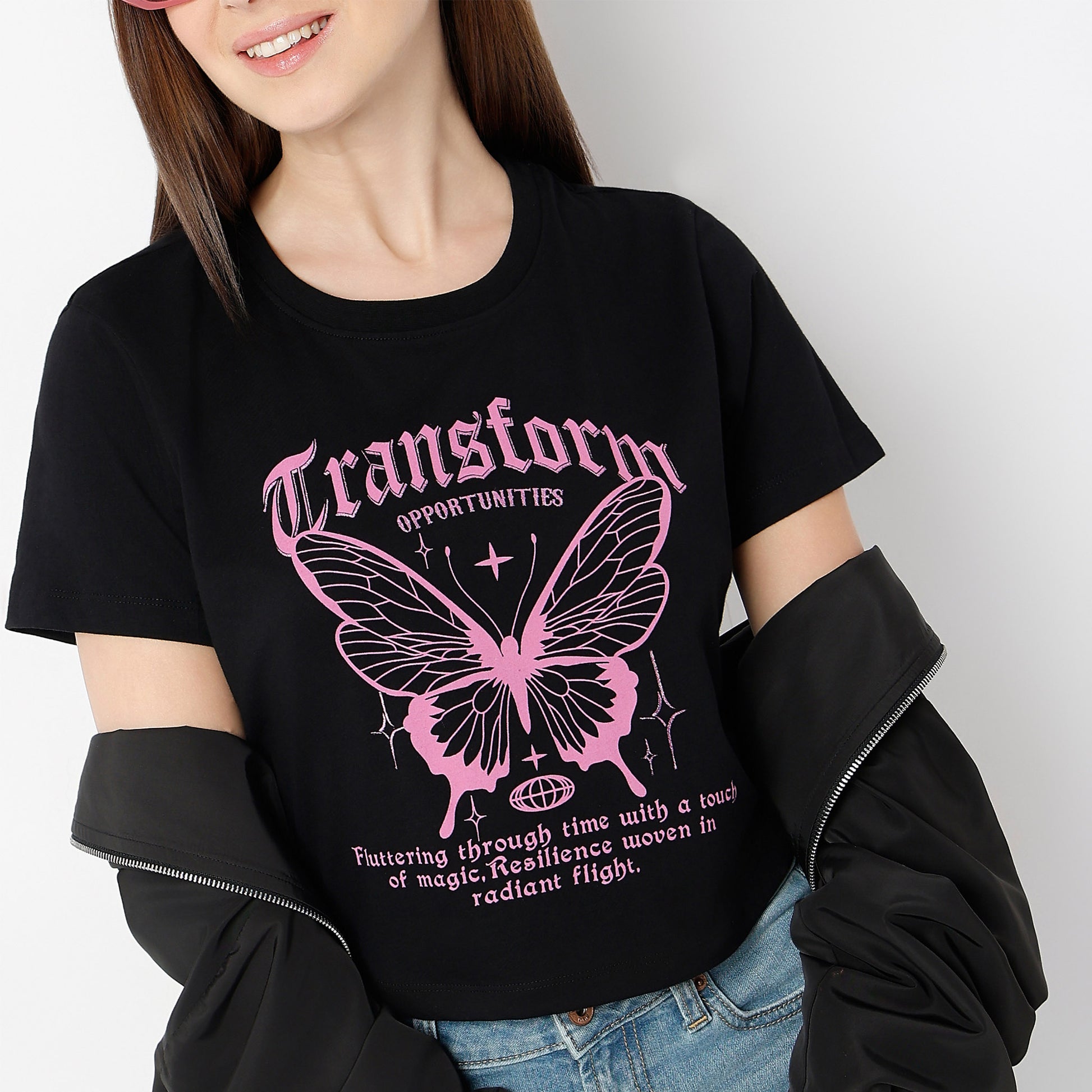 Regular Fit Graphic Round Neck T-Shirt