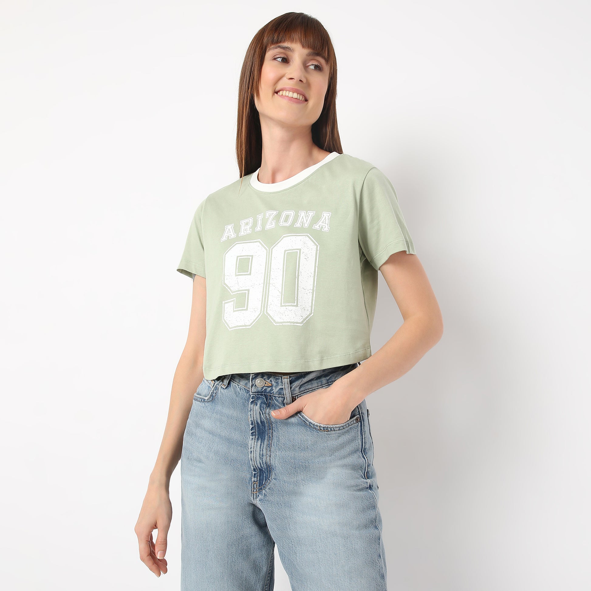 Regular Fit Graphic Round Neck T-Shirt