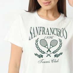 Slim Fit Graphic Round Neck Short Length T-Shirt