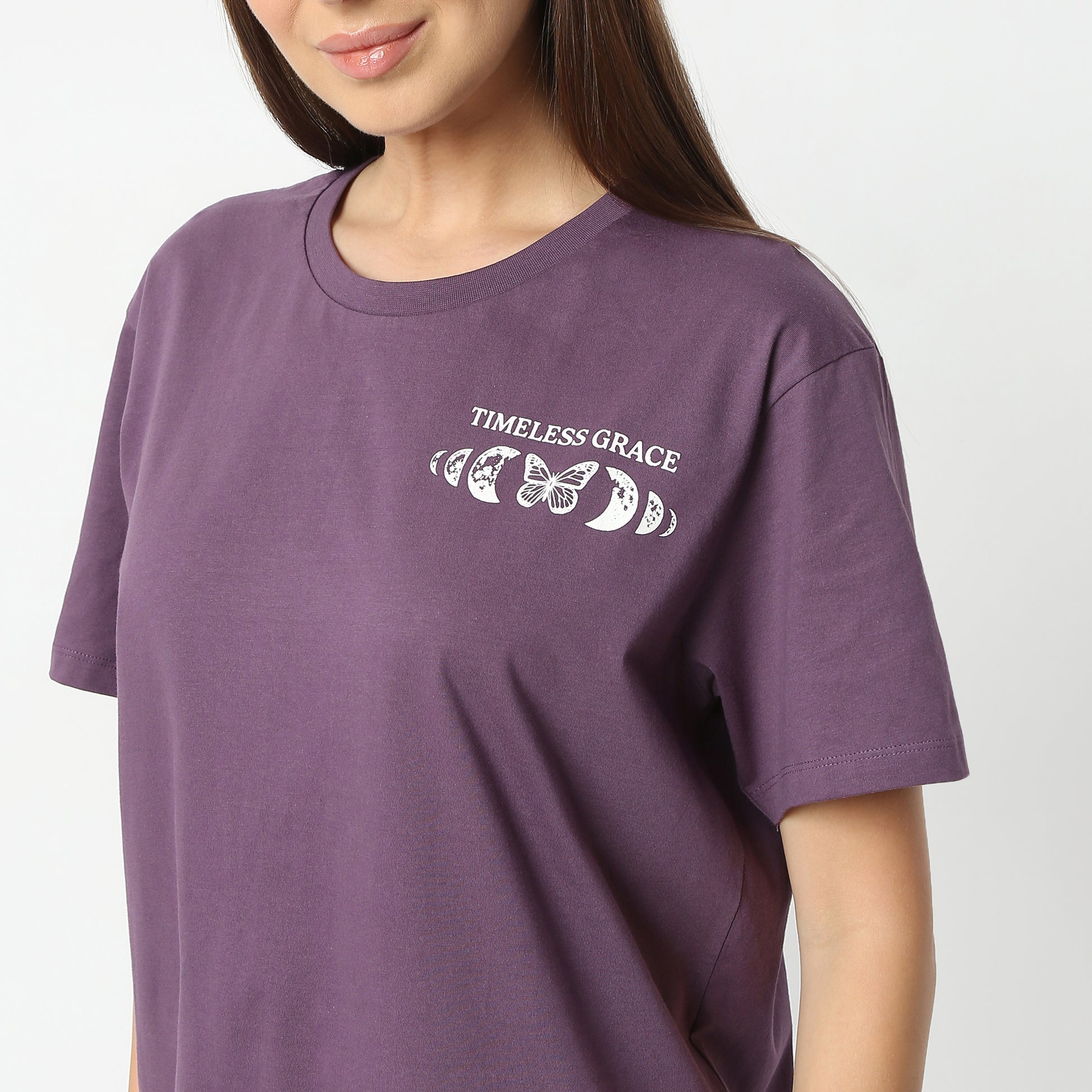 Oversize Graphic Round Neck Regular Length T-Shirt