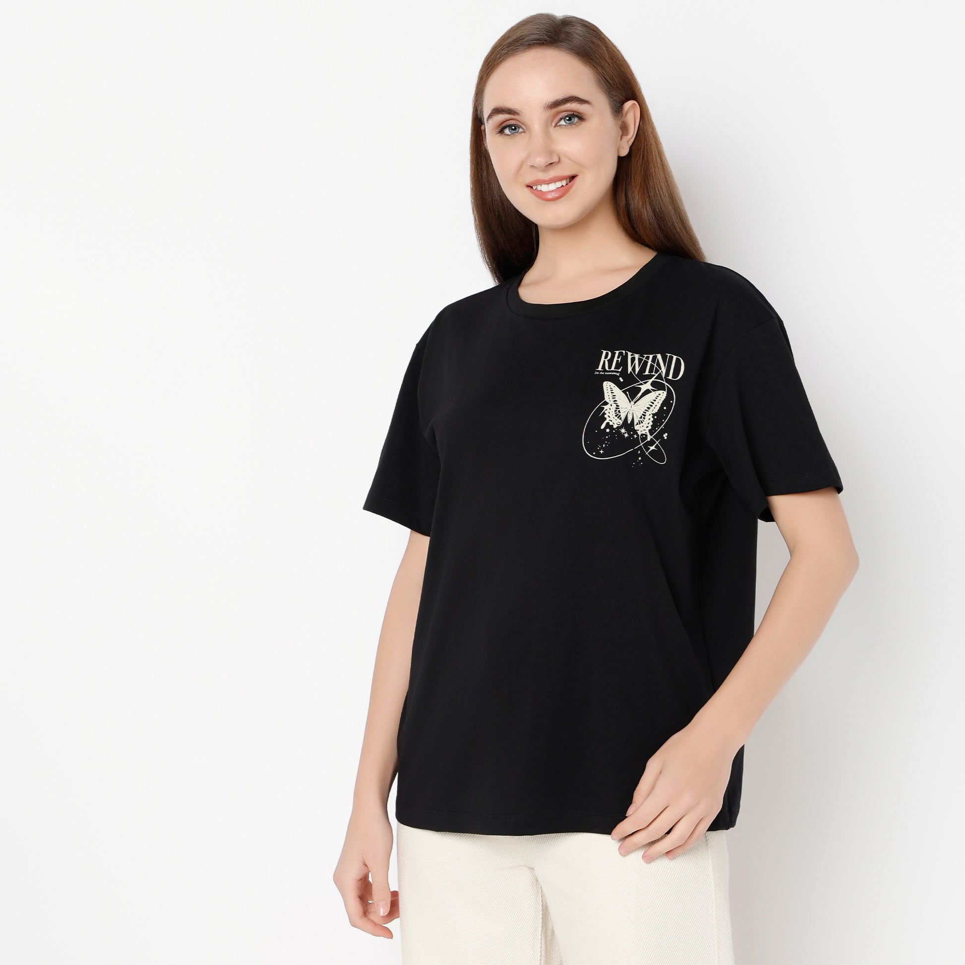 Oversize Graphic Round Neck T-Shirt