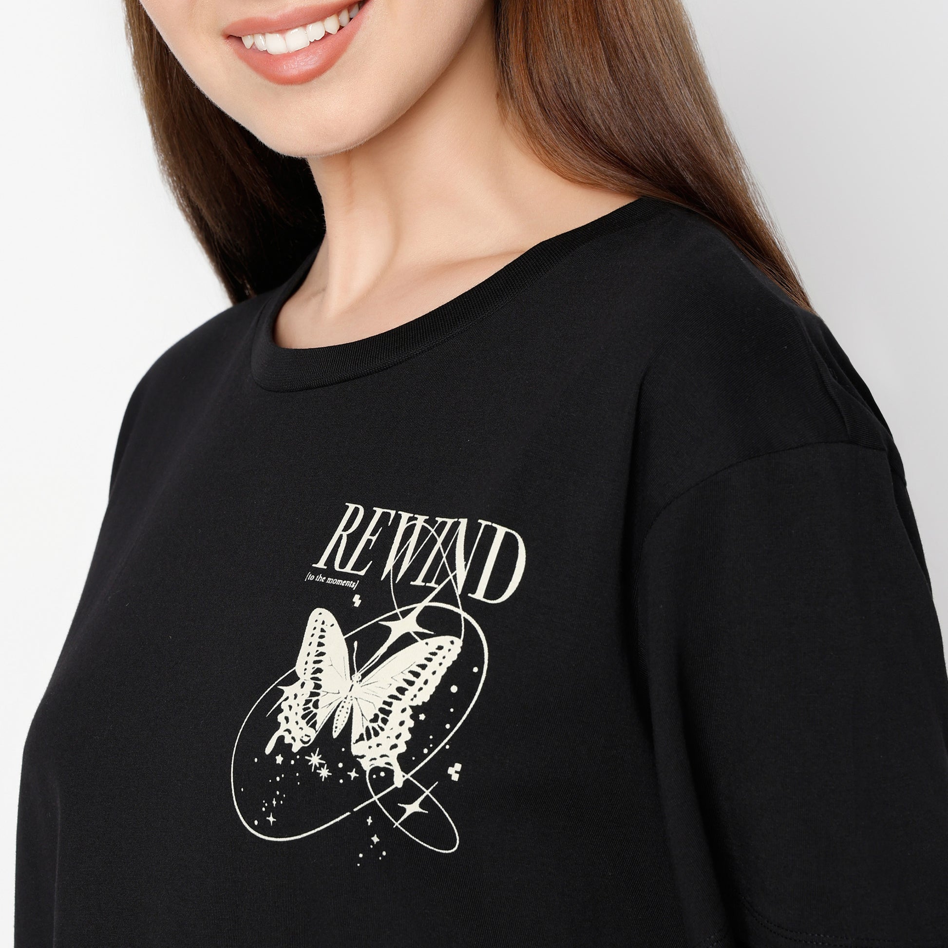 Oversize Graphic Round Neck T-Shirt