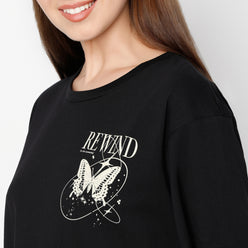 Oversize Graphic Round Neck T-Shirt