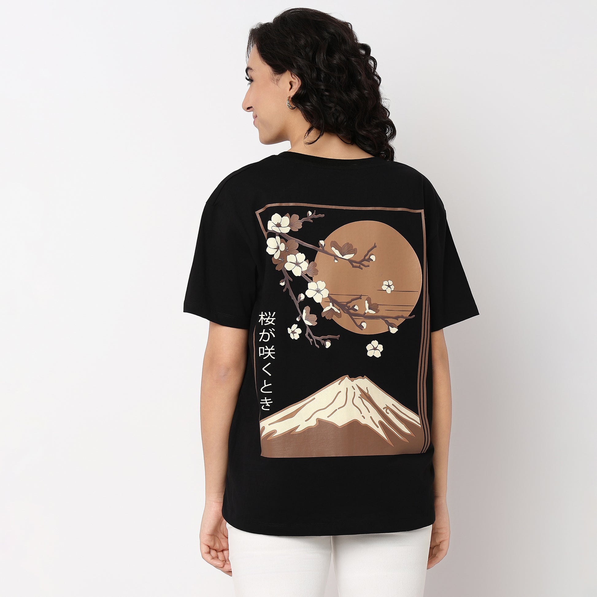 Oversized Short Sleeve T-Shirt With Front and Back Graphic Print