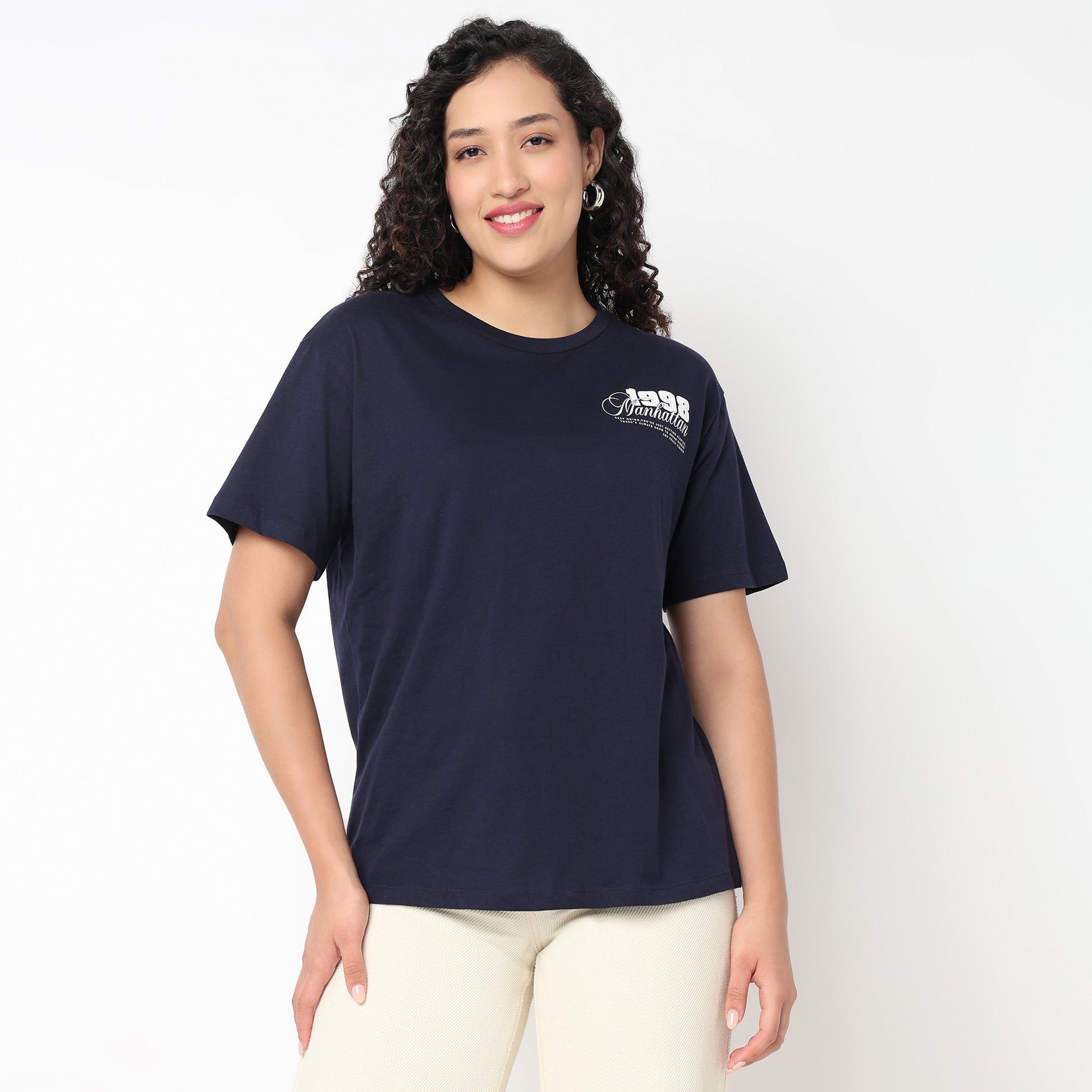 Round Neck Back Print Tees