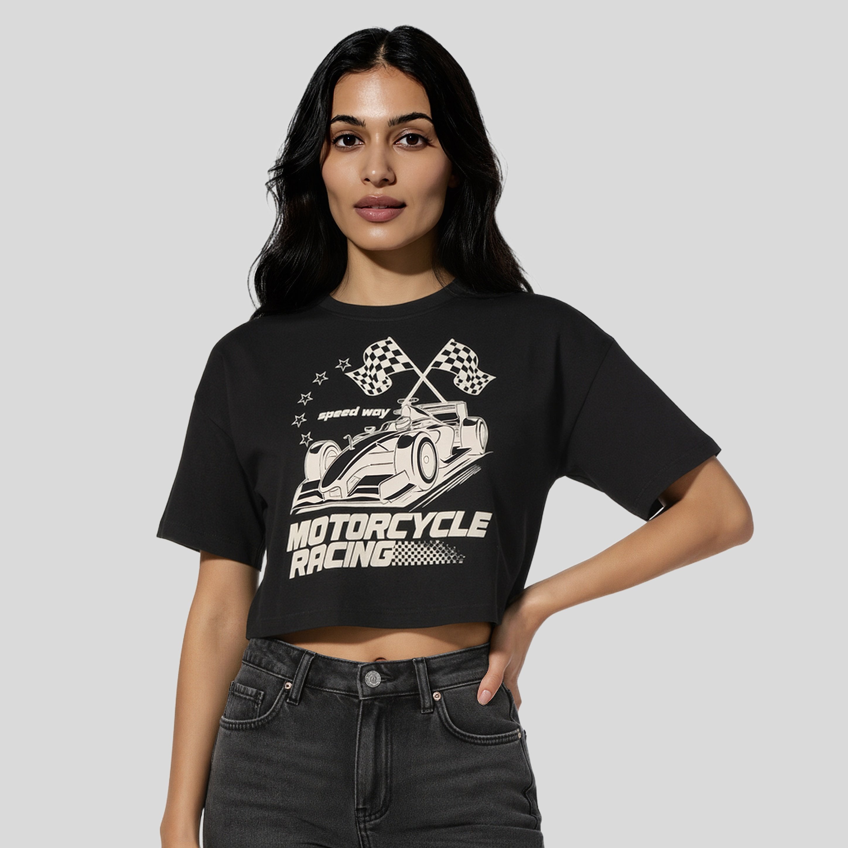 Cotton Graphic Crop T-Shirt