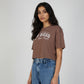 Cotton Graphic Crop Boxy T-Shirt