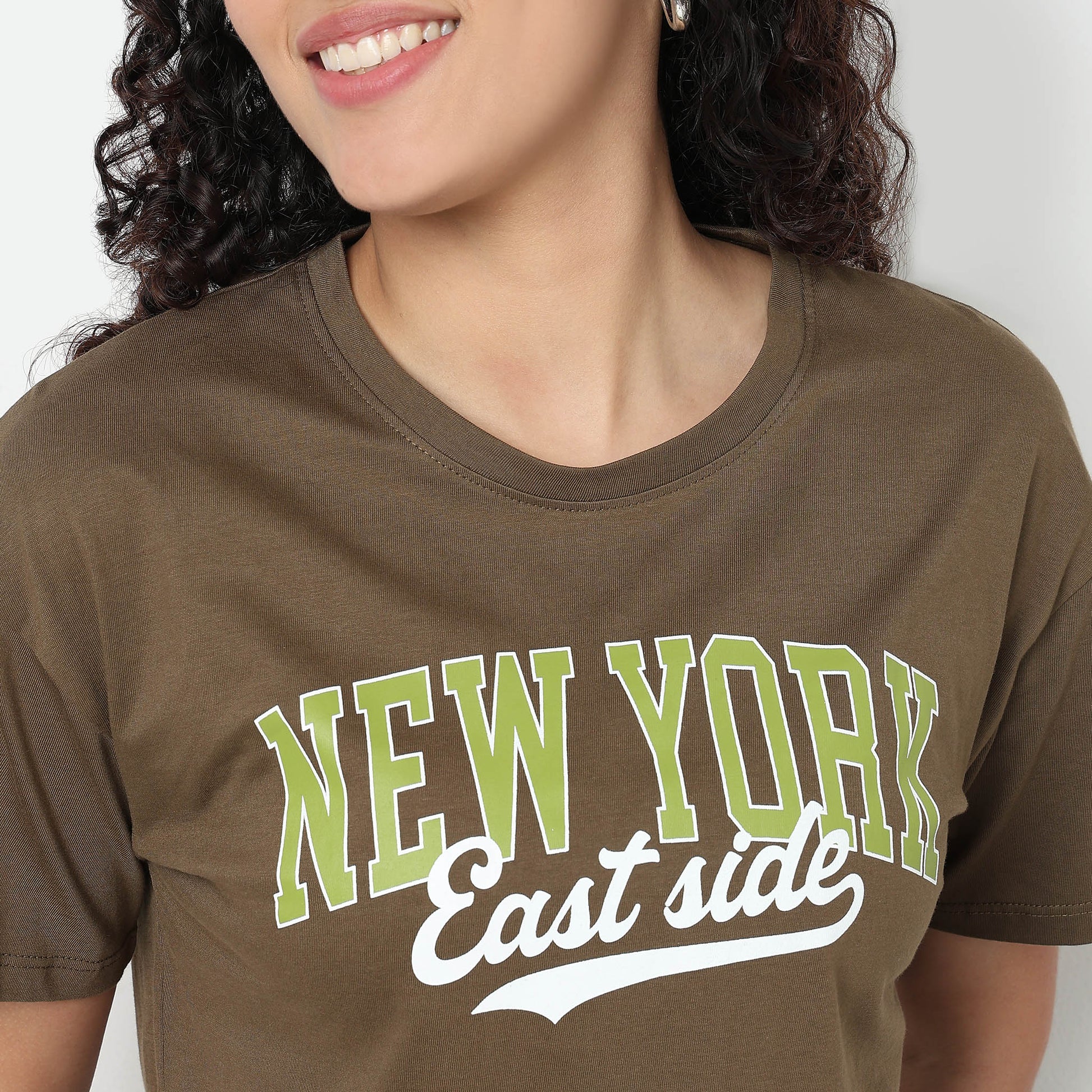 Buy Women Boxy Fit Graphic Short Sleeve T-Shirt  - Style Union