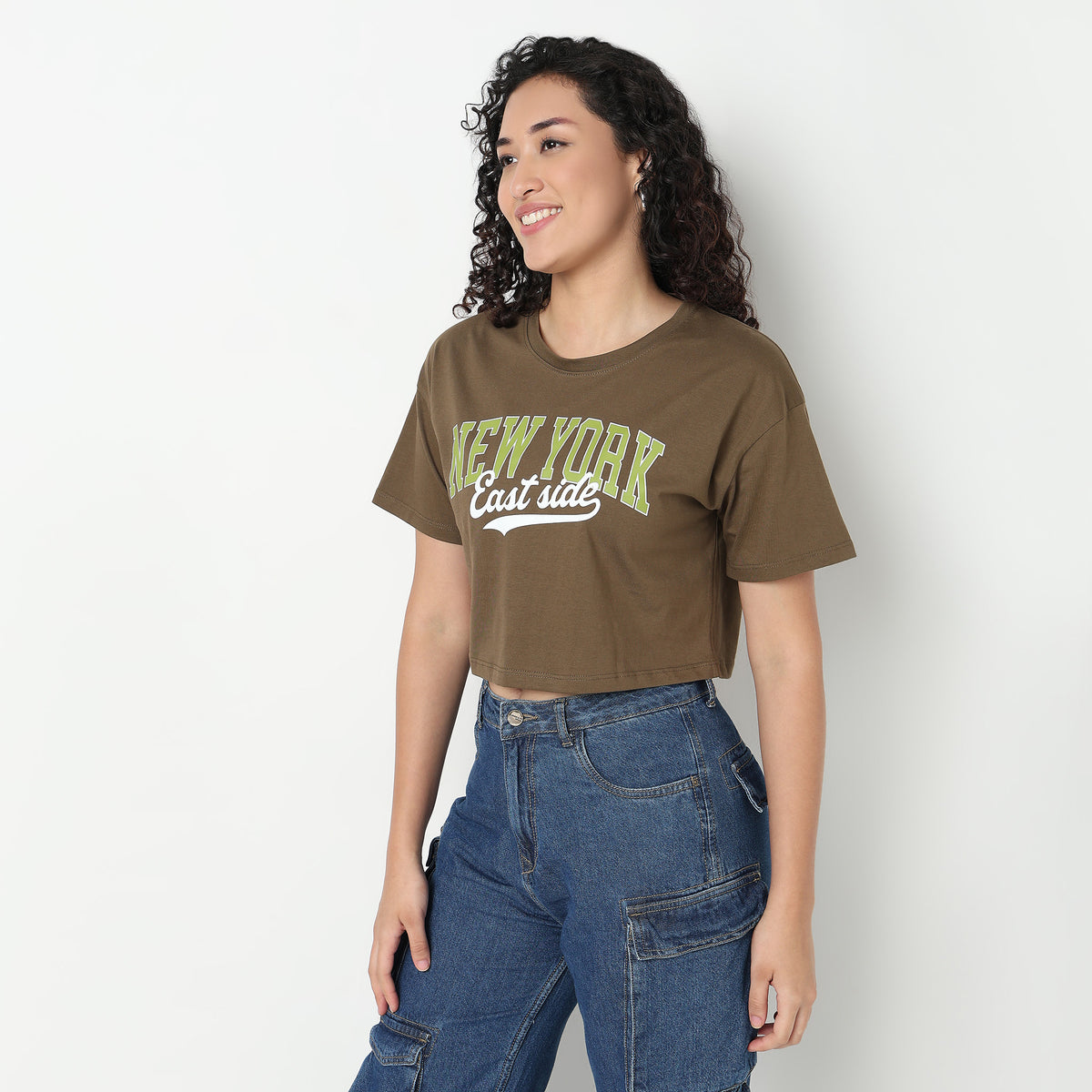 Buy Women Boxy Fit Graphic Short Sleeve T-Shirt  - Style Union