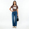 Knitted Graphic Cropped T-Shirt