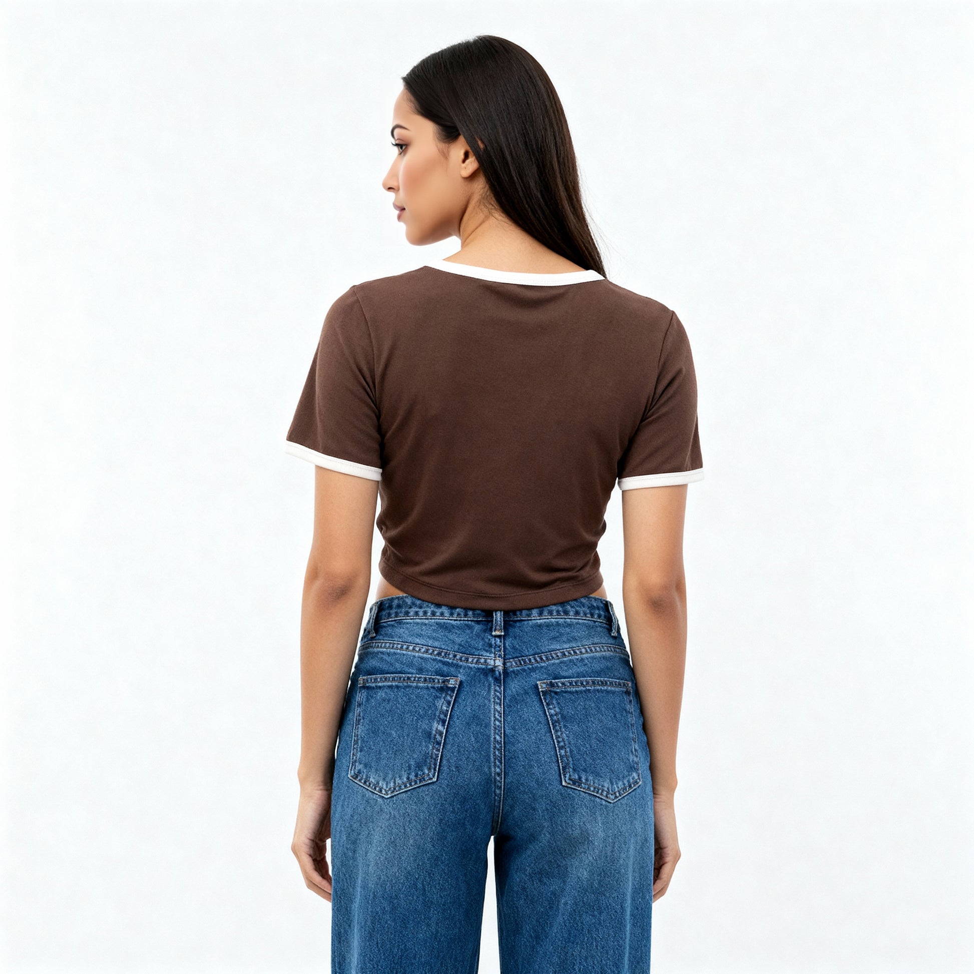 Knitted Graphic Cropped T-Shirt