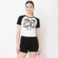 Slim Fit Graphic Crop Tee