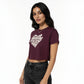Slim Fit Cotton Graphic Crop T-Shirt