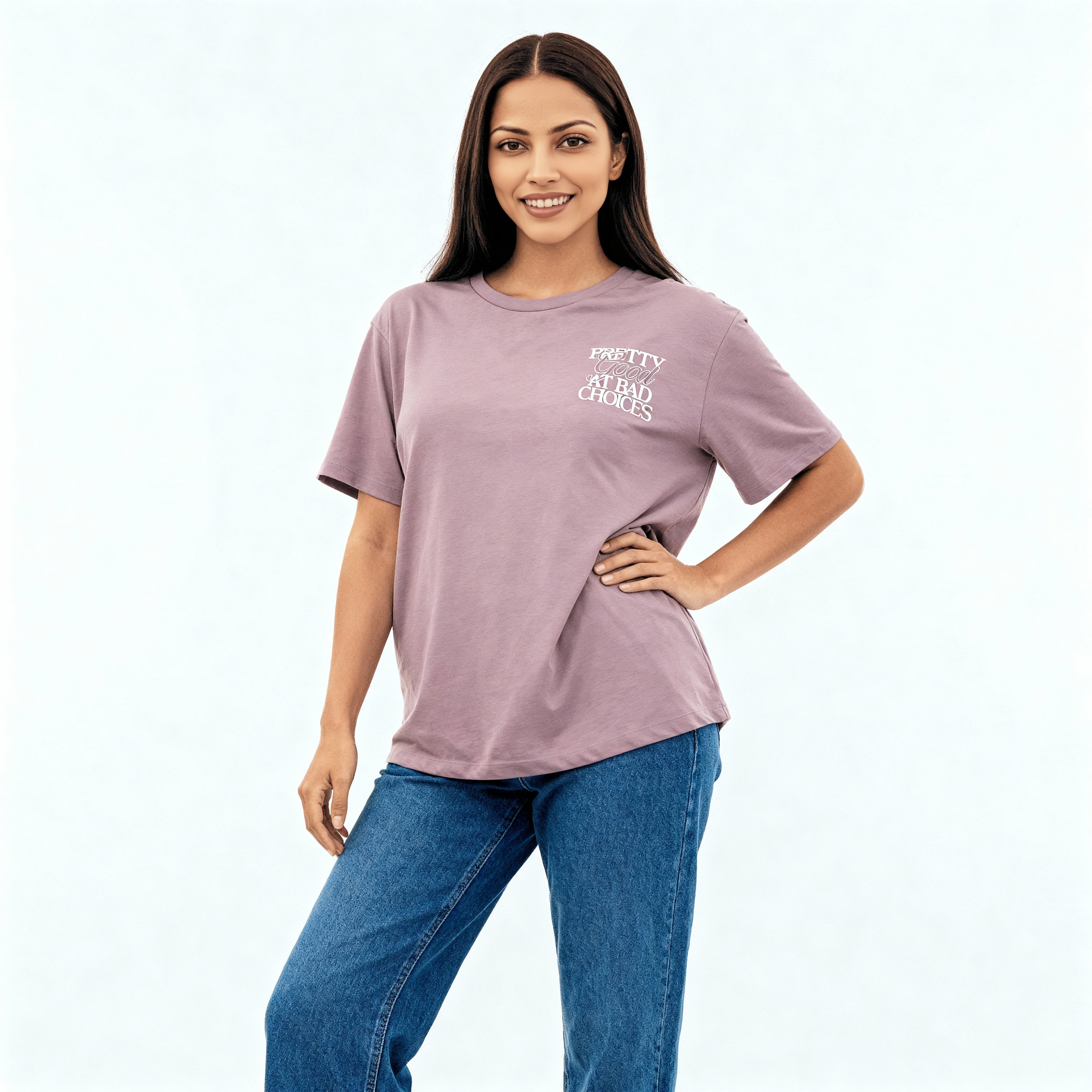 Cotton Knitted Graphic Oversize T-Shirt