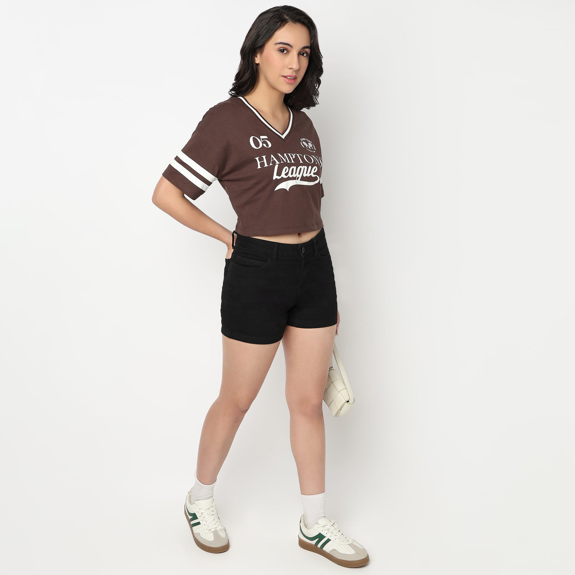 V-Neck Cropped T-Shirt