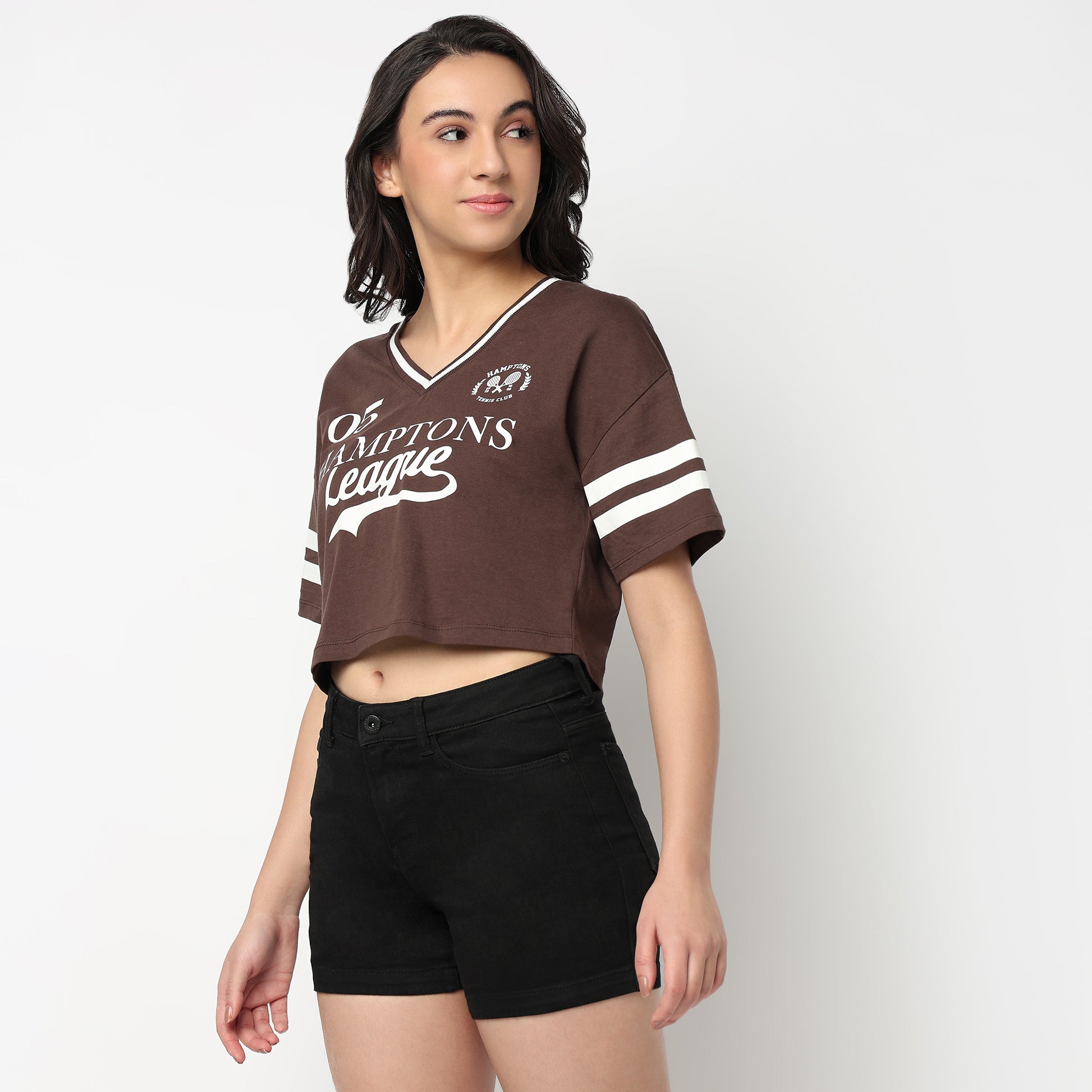 V-Neck Cropped T-Shirt