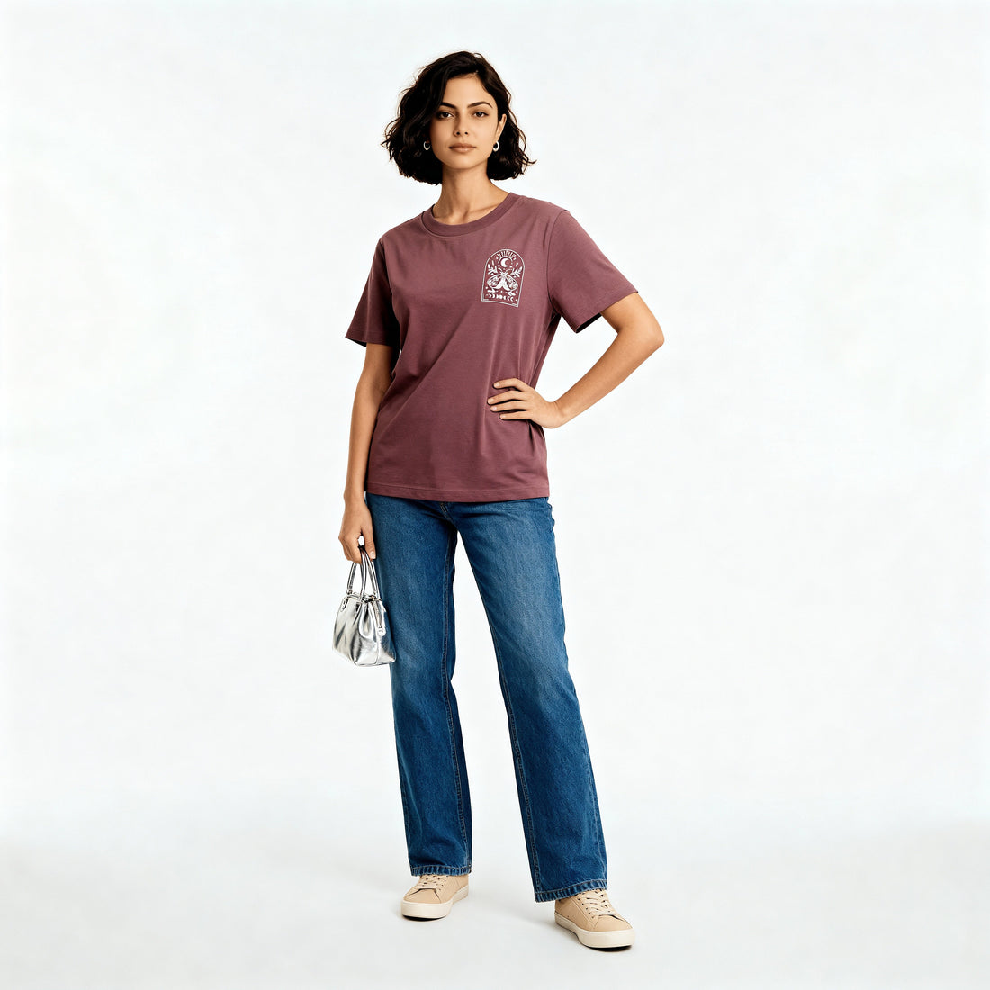 Knitted Printed Slim Fit T-Shirt
