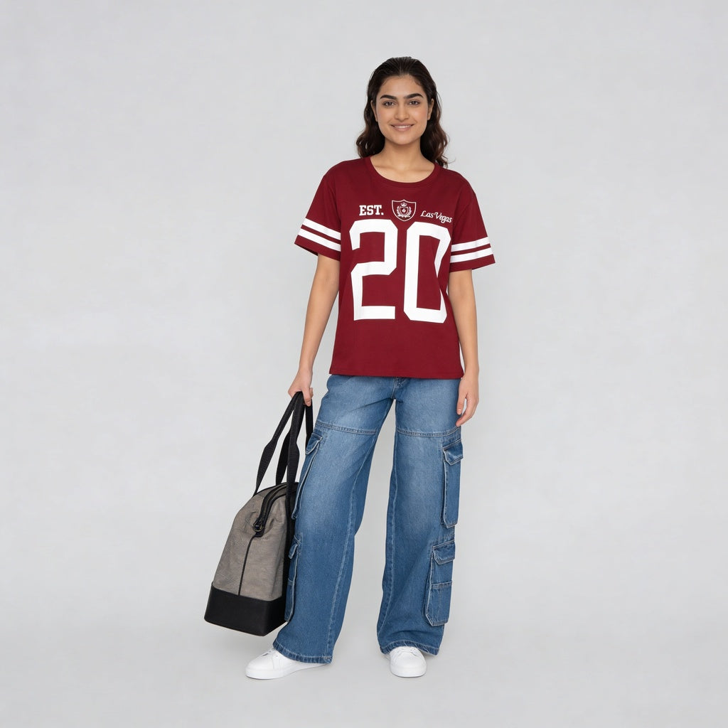 Cotton Graphic Longline Oversize T-Shirt