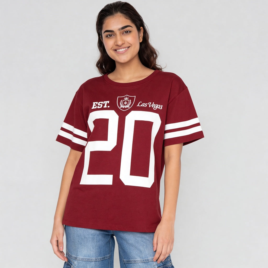 Cotton Graphic Longline Oversize T-Shirt