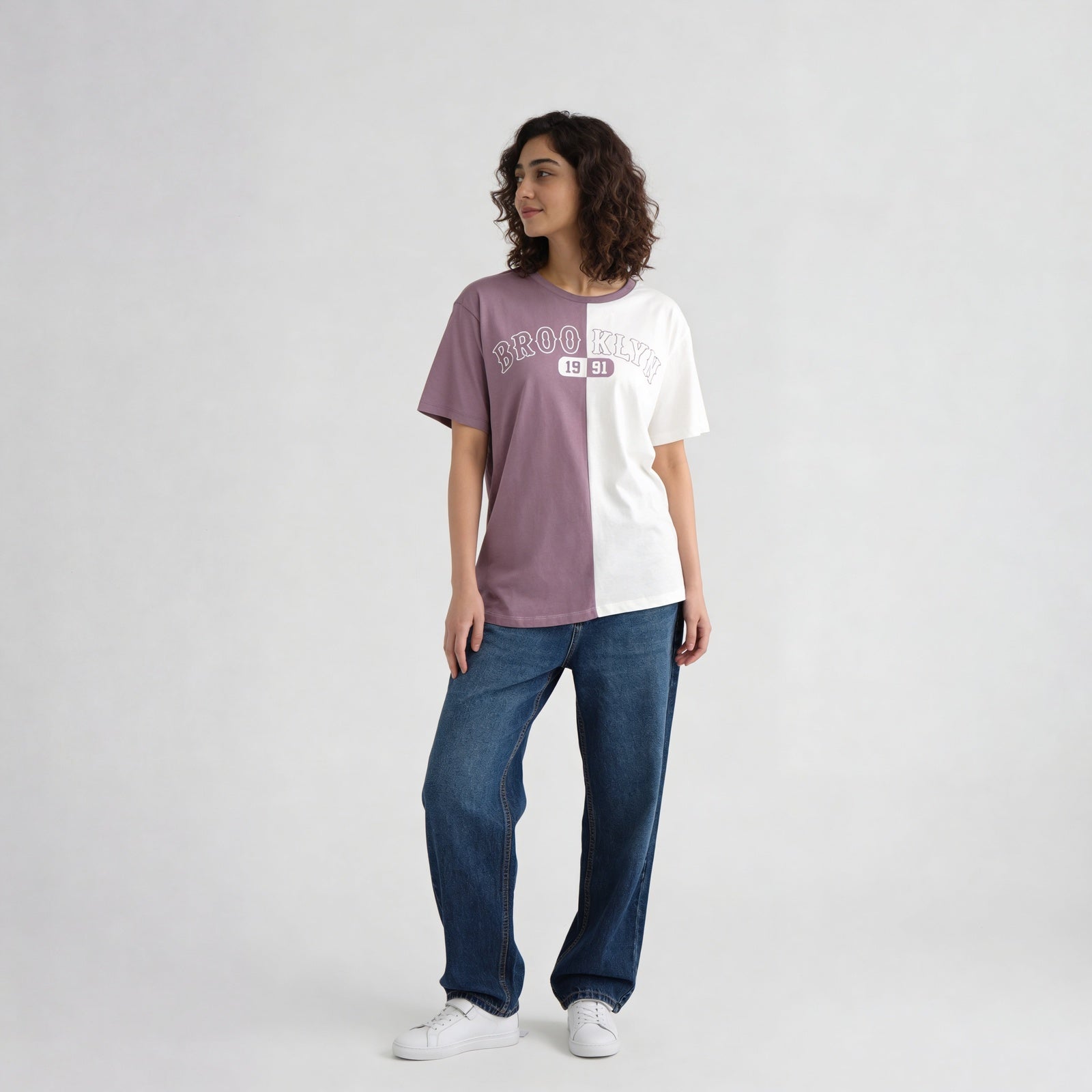 Cotton Graphic Longline Oversize T-Shirt