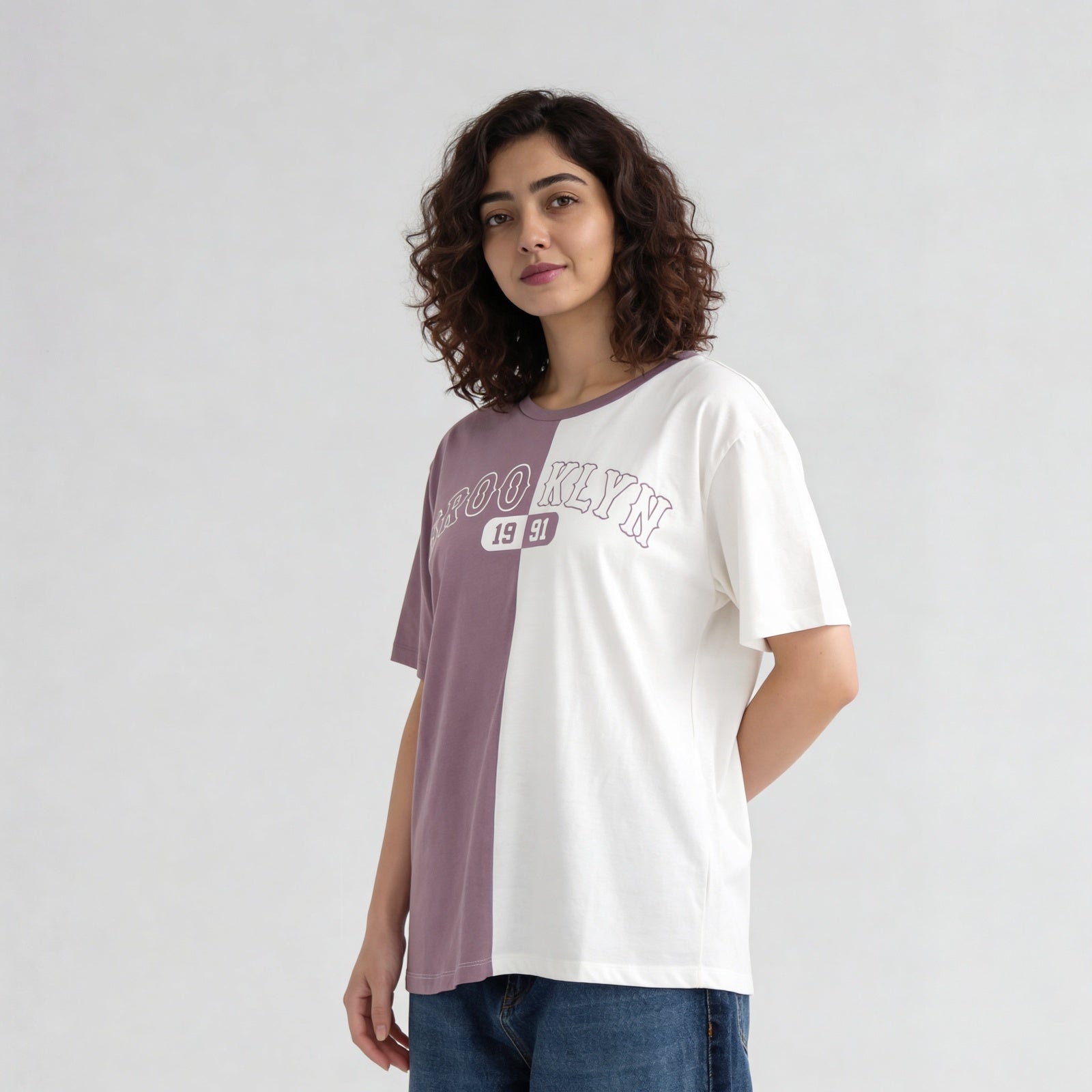 Cotton Graphic Longline Oversize T-Shirt