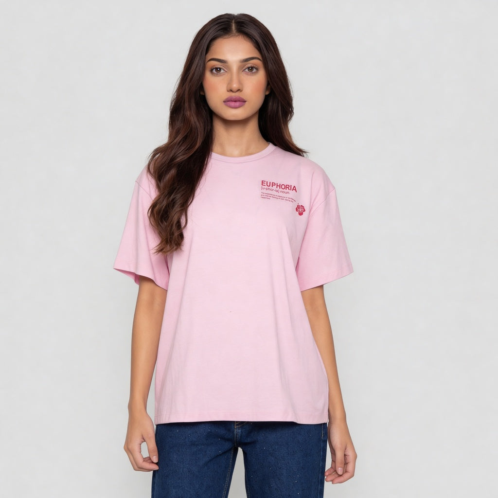 Cotton Graphic Longline Oversize T-Shirt