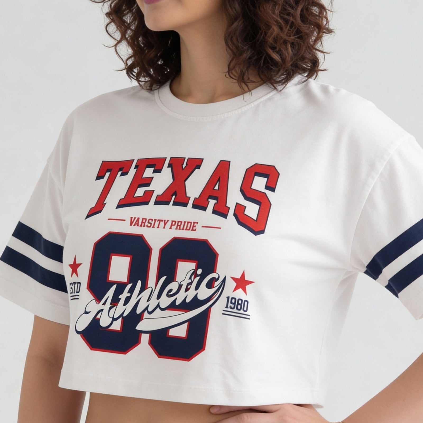 Cotton Graphic Boxy Fit Crop T-Shirt