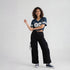 Cotton Knitted Graphic Crop T-Shirt
